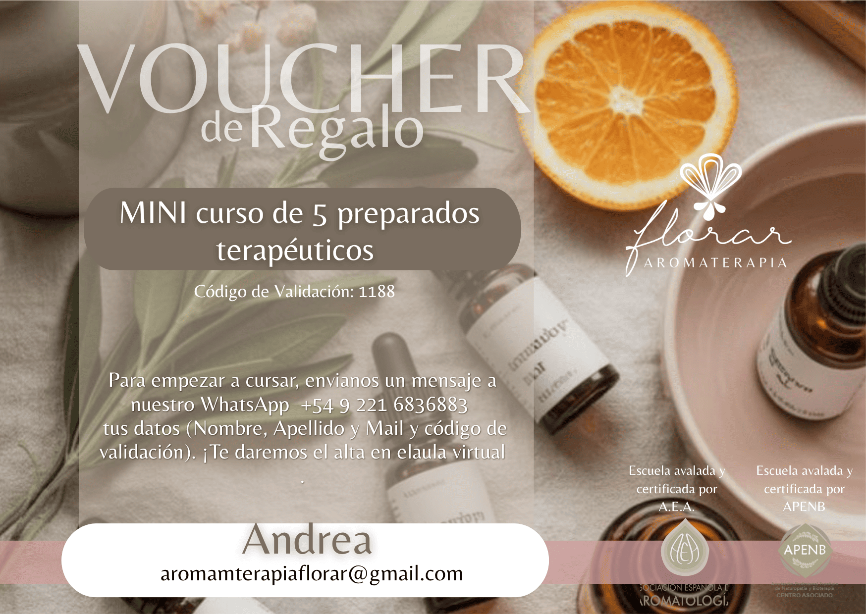 Voucher Mini Curso · 5 Preparados Aromaterapéuticos